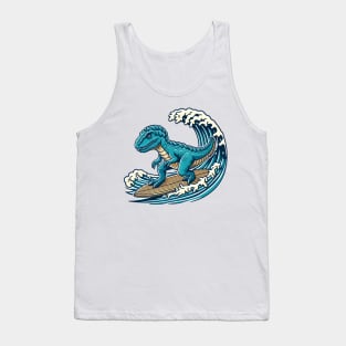 Surfing dinosaur Tank Top